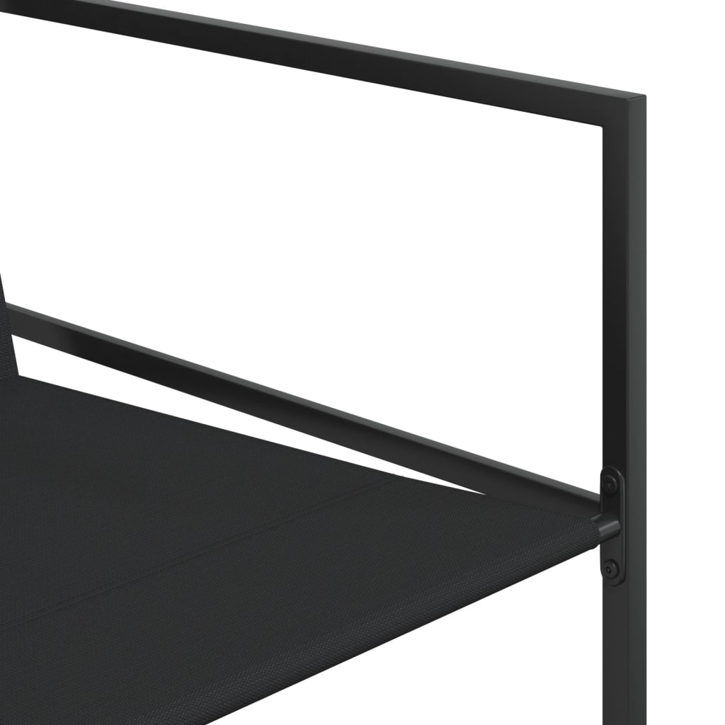 vidaXL Σετ Τραπεζαρίας Κήπου 9 Τεμαχίων Μαύρο από Textilene