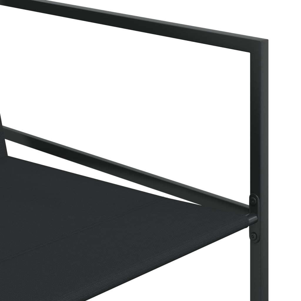 vidaXL Σετ Τραπεζαρίας Κήπου 17 Τεμαχίων Μαύρο από Textilene