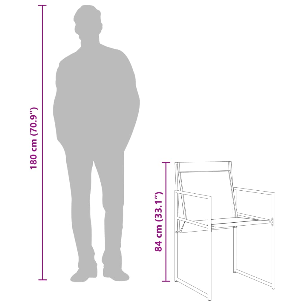 vidaXL Σετ Τραπεζαρίας Κήπου 17 Τεμαχίων Μαύρο από Textilene