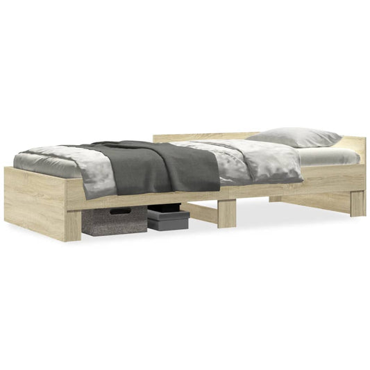 vidaXL Πλαίσιο Κρεβ. Χωρ. Στρώμα Sonoma Δρυς 90x200 εκ. Επεξ. Ξύλο