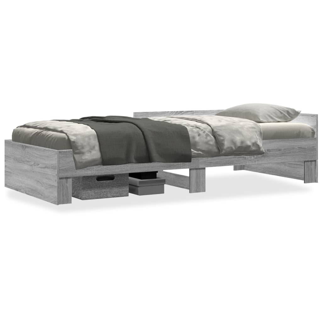 vidaXL Πλαίσιο Κρεβατιού Γκρι Sonoma 90x200 εκ. Επεξεργασμένο Ξύλο