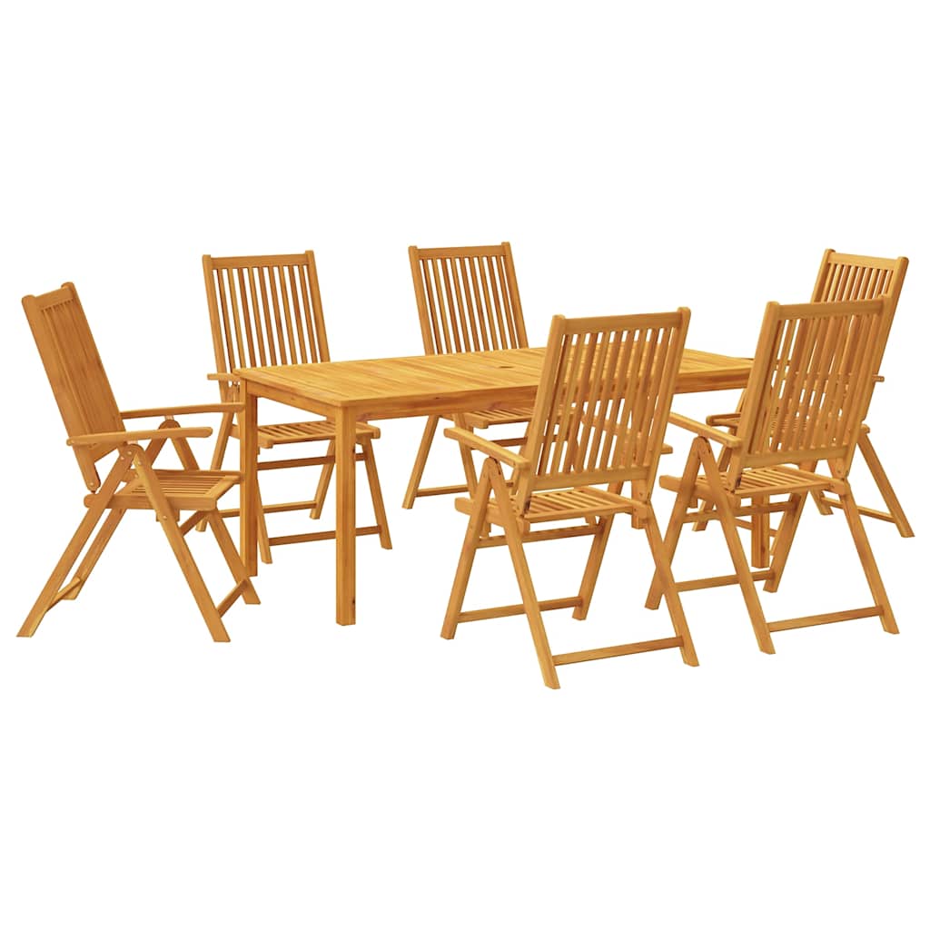 vidaXL Σετ Τραπεζαρίας Κήπου 7 Τεμαχίων 180x90x75 εκ. από Μασίφ Ξύλο Ακακίας