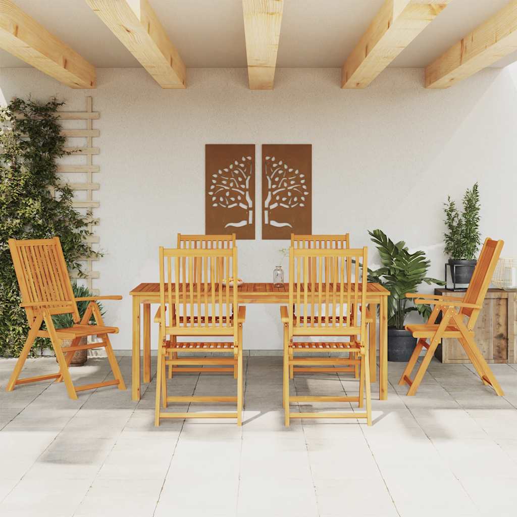 vidaXL Σετ Τραπεζαρίας Κήπου 7 Τεμαχίων 180x90x75 εκ. από Μασίφ Ξύλο Ακακίας