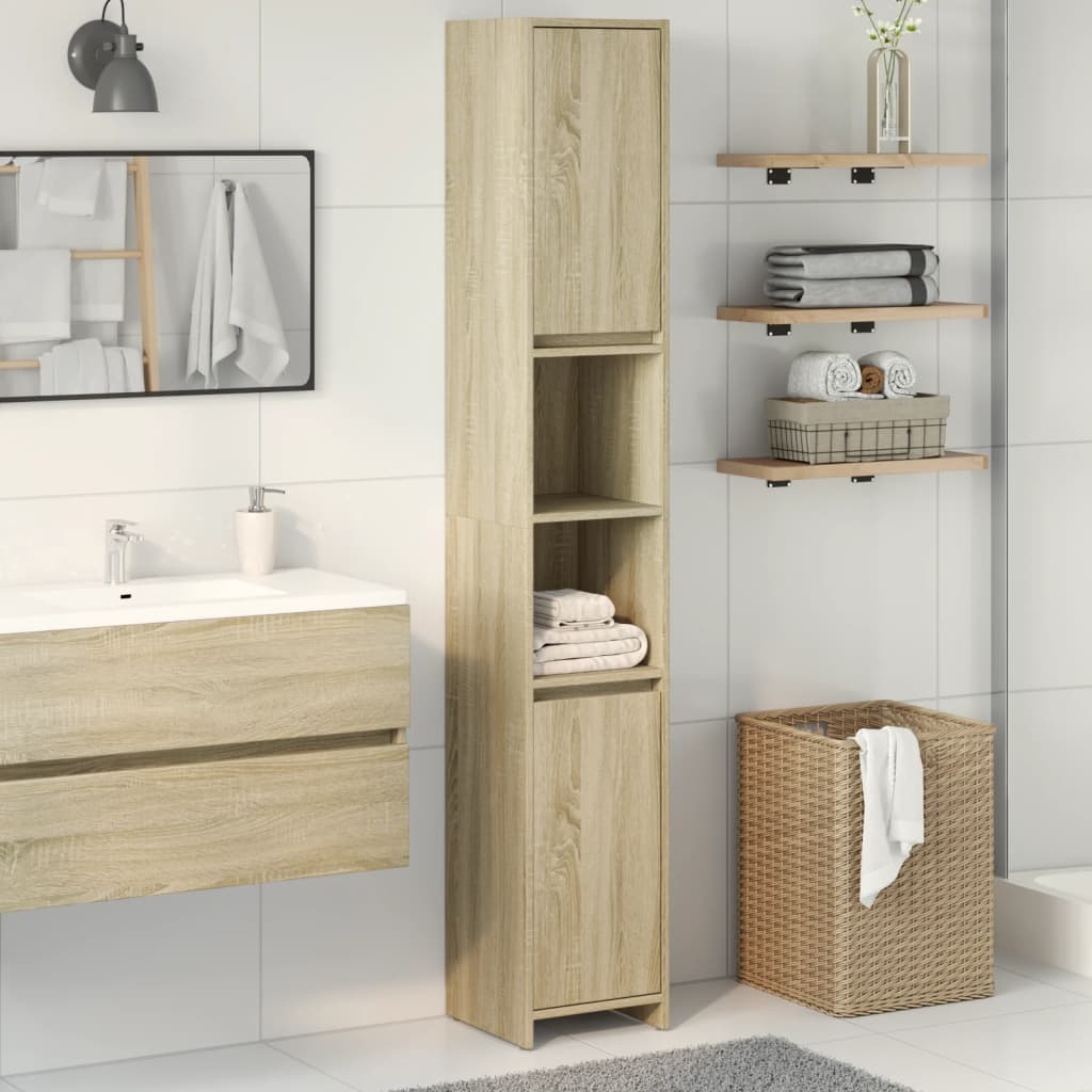 vidaXL Στήλη Μπάνιου Sonoma Δρυς 30 x 30 x 183,5 εκ. από Ξύλο