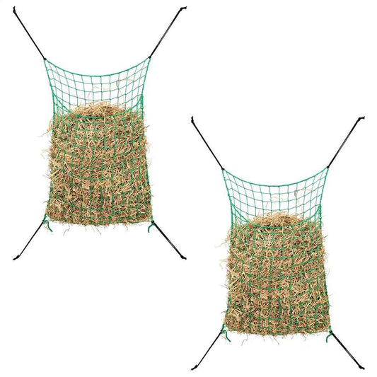 vidaXL Δίχτυα Σανού 2 Τεμ. Ορθογώνια Πράσινα 90 x 60 εκ. από PP