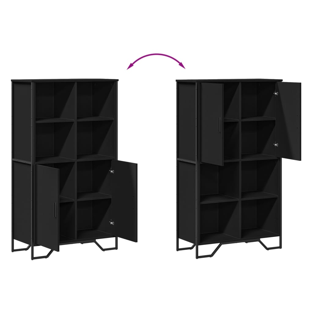 vidaXL Ντουλάπι Μαύρο 79,5x35,5x137,5 εκ. Επεξεργασμένο Ξύλο