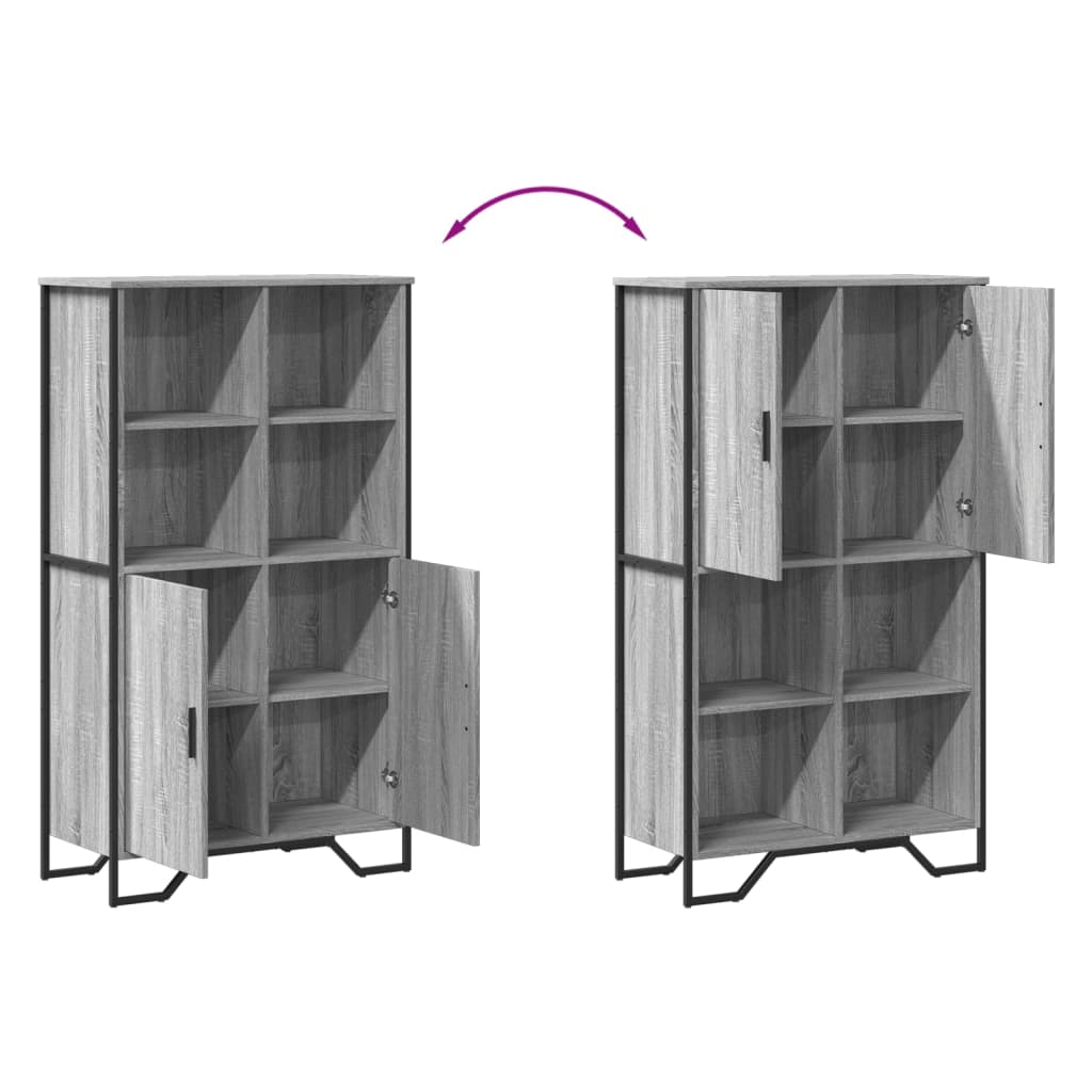 vidaXL Ντουλάπι Γκρι Sonoma 79,5x35,5x137,5 εκ. Επεξεργασμένο Ξύλο