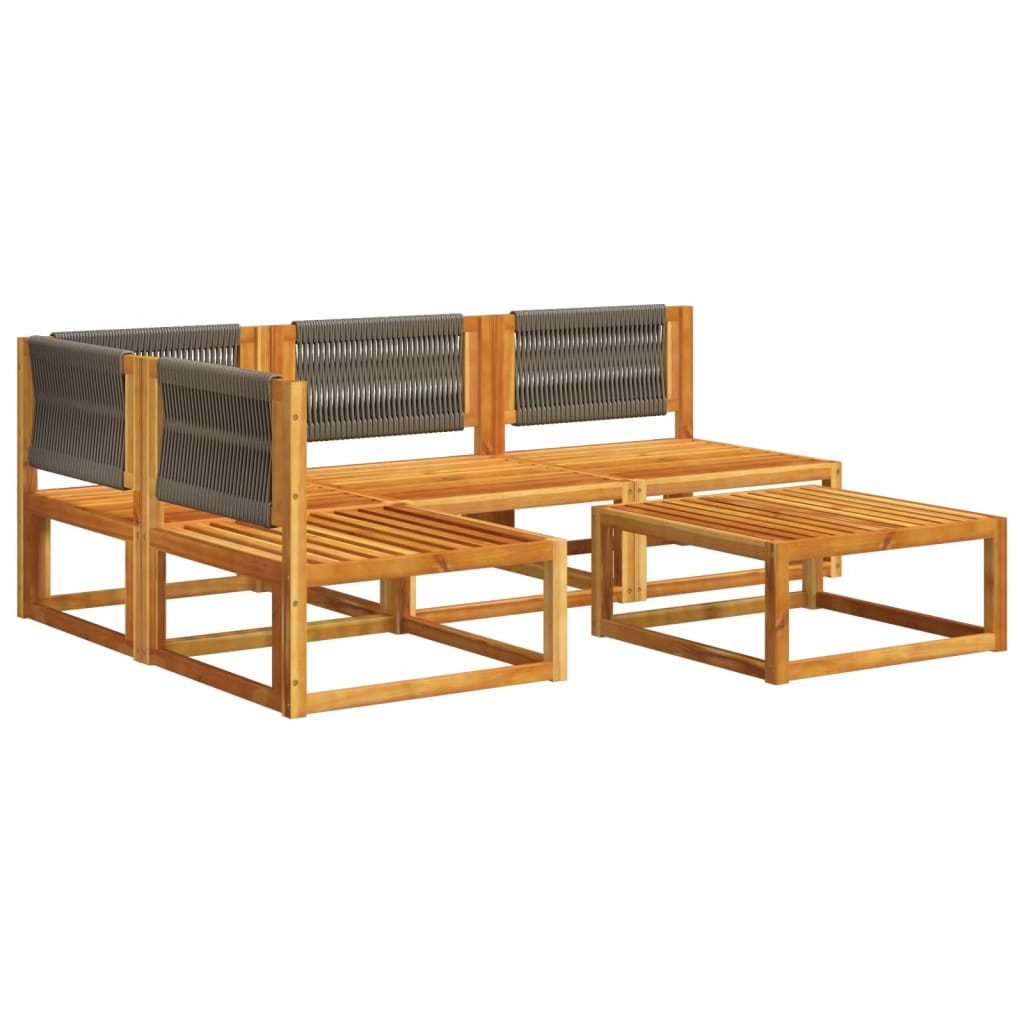 vidaXL Σαλόνι Κήπου 5 Τεμαχίων από Μασίφ Ξύλο Ακακίας με Μαξιλάρια