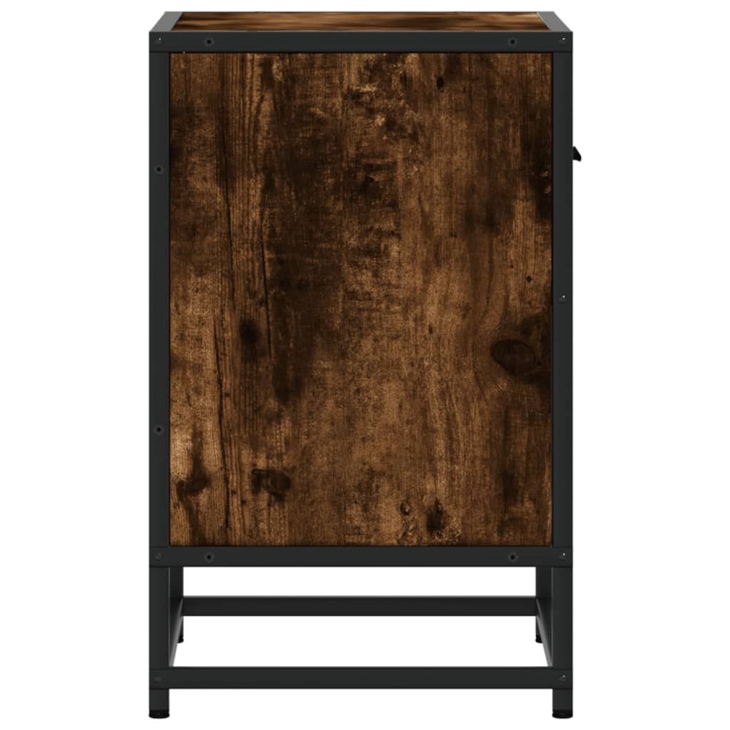 vidaXL Κομοδίνα Καπνιστή Δρυς 40x31x50 εκ. Επεξεργασμένο Ξύλο