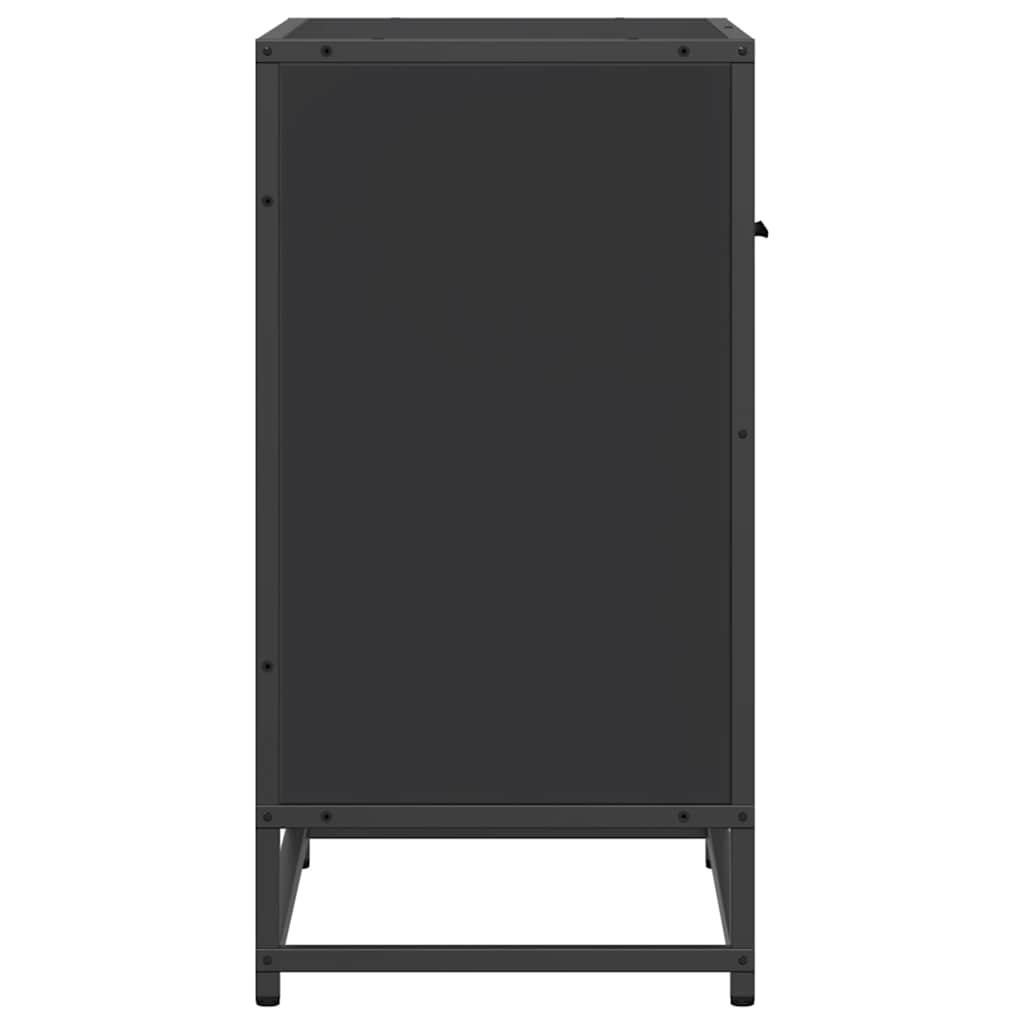 vidaXL Κομοδίνο Μαύρο 60x31x60 cm Κατασκευασμένο ξύλο και μέταλλο