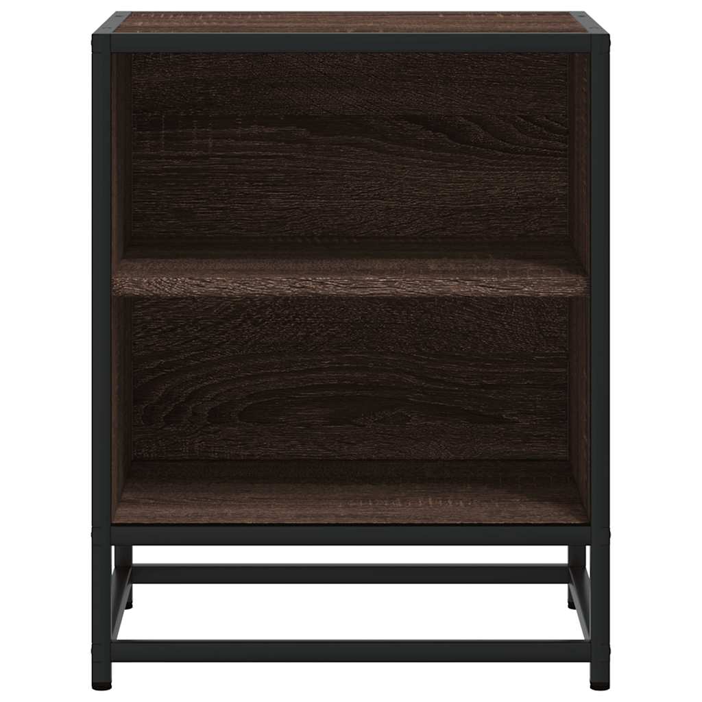 vidaXL Κομοδίνα 2 τεμάχια καφέ δρυς Κατασκευασμένο ξύλο και μέταλλο