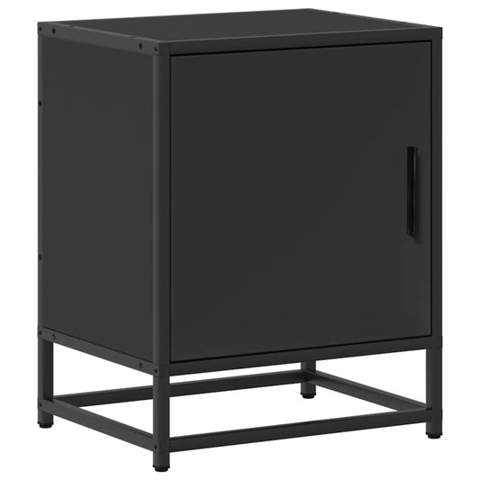 vidaXL Κομοδίνο Μαύρο 40x31x50 cm Κατασκευασμένο ξύλο και μέταλλο