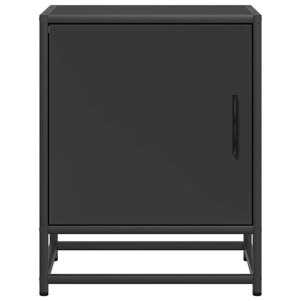 vidaXL Κομοδίνο Μαύρο 40x31x50 cm Κατασκευασμένο ξύλο και μέταλλο