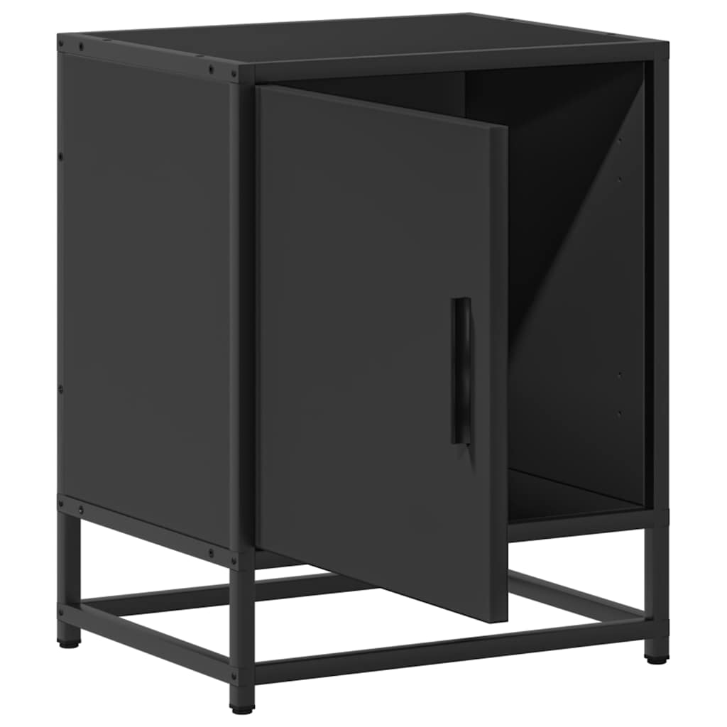 vidaXL Κομοδίνο Μαύρο 40x31x50 cm Κατασκευασμένο ξύλο και μέταλλο