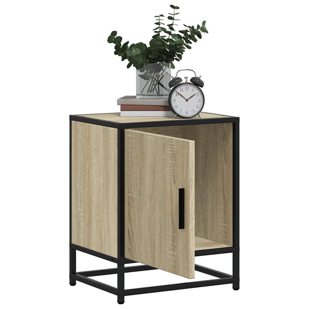 vidaXL Κομοδίνο Sonoma Oak Κατασκευασμένο ξύλο και μέταλλο