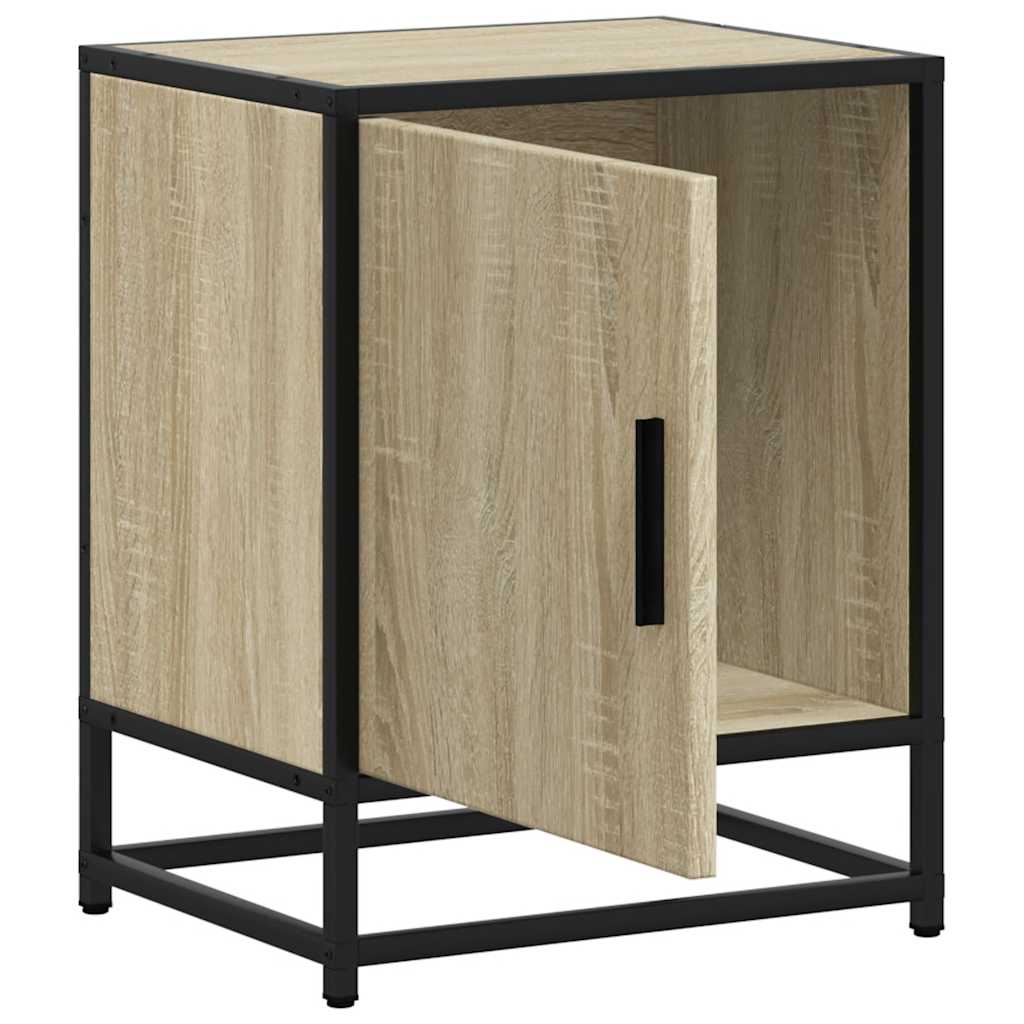 vidaXL Κομοδίνο Sonoma Oak Κατασκευασμένο ξύλο και μέταλλο