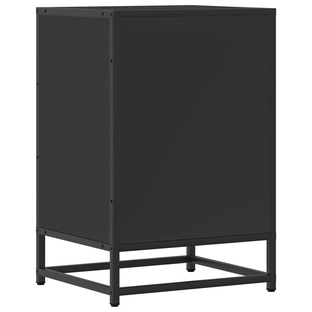 vidaXL Κομοδίνο Μαύρο 40x34,5x60 cm Κατασκευασμένο ξύλο και μέταλλο