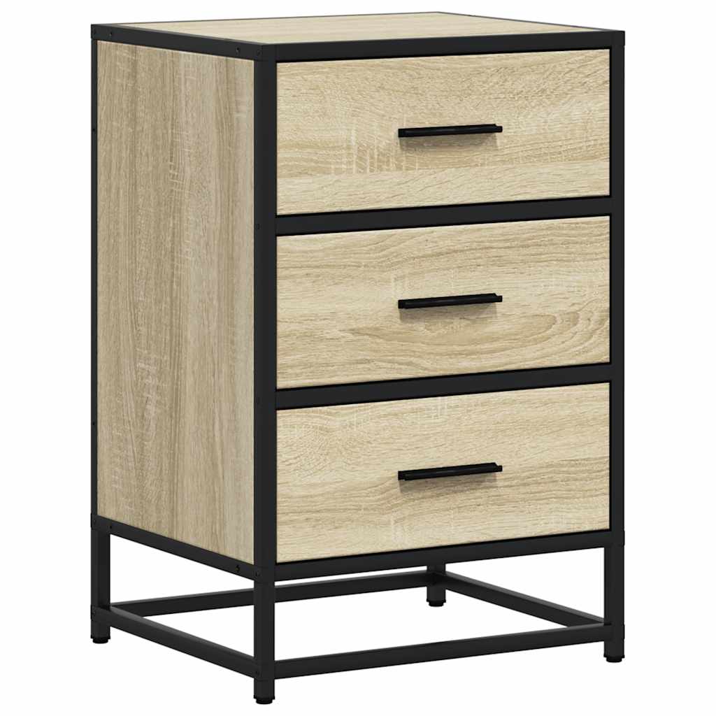 vidaXL Κομοδίνο Sonoma Oak Κατασκευασμένο ξύλο και μέταλλο