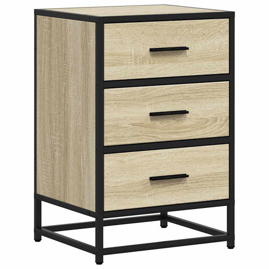 vidaXL Κομοδίνο Sonoma Oak Κατασκευασμένο ξύλο και μέταλλο