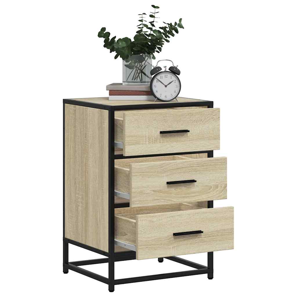 vidaXL Κομοδίνο Sonoma Oak Κατασκευασμένο ξύλο και μέταλλο
