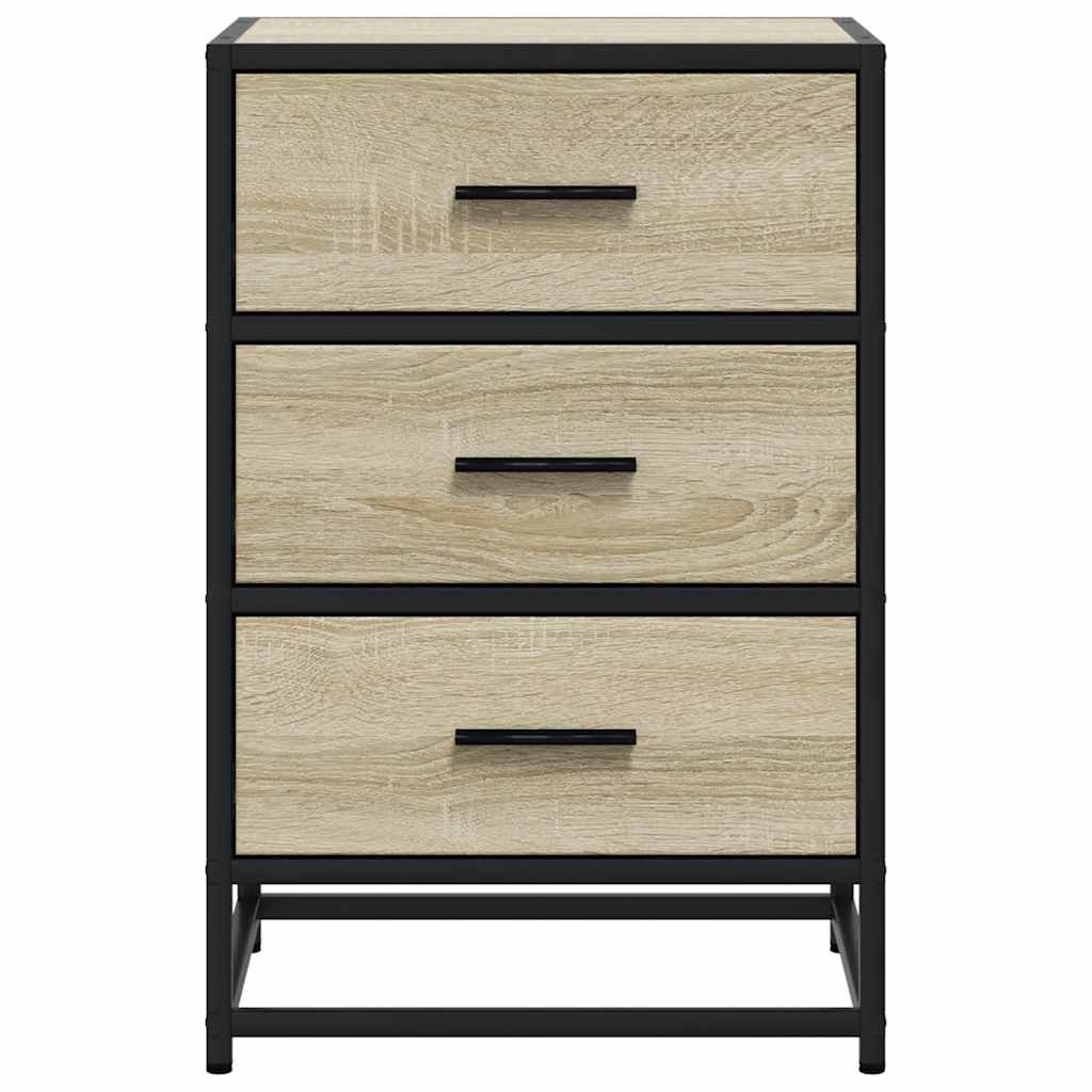 vidaXL Κομοδίνο Sonoma Oak Κατασκευασμένο ξύλο και μέταλλο
