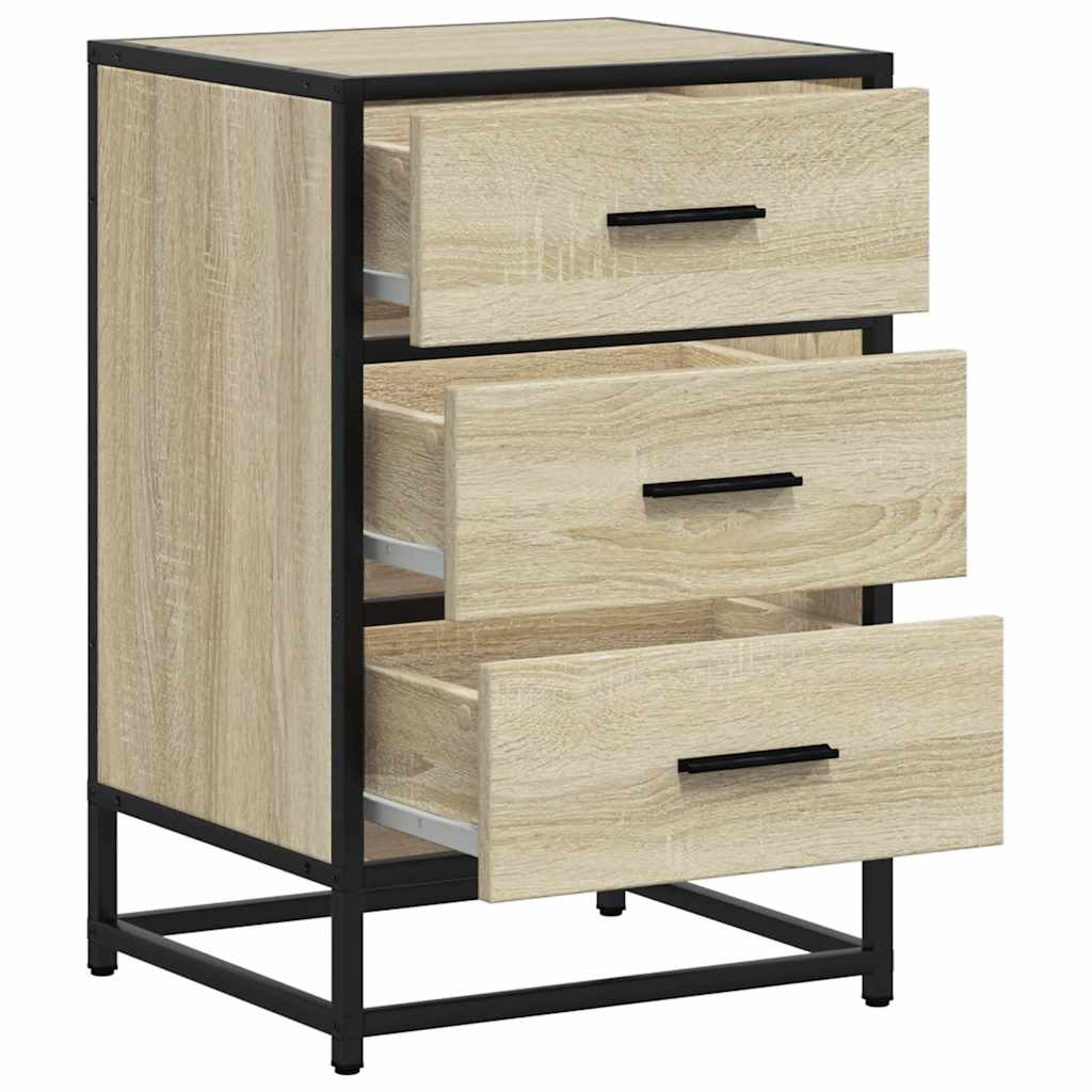 vidaXL Κομοδίνο Sonoma Oak Κατασκευασμένο ξύλο και μέταλλο