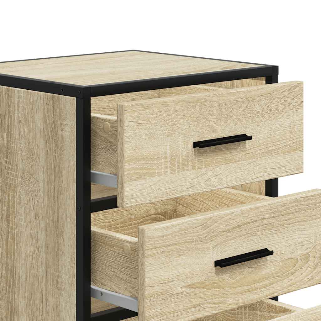vidaXL Κομοδίνο Sonoma Oak Κατασκευασμένο ξύλο και μέταλλο
