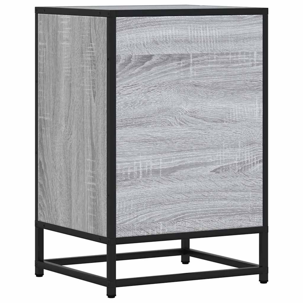 vidaXL Κομοδίνο Grey Sonoma Κατασκευασμένο ξύλο και μέταλλο