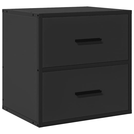 vidaXL Επίτοιχο ντουλάπι κομοδίνου Μαύρο 40x31x39,5 cm