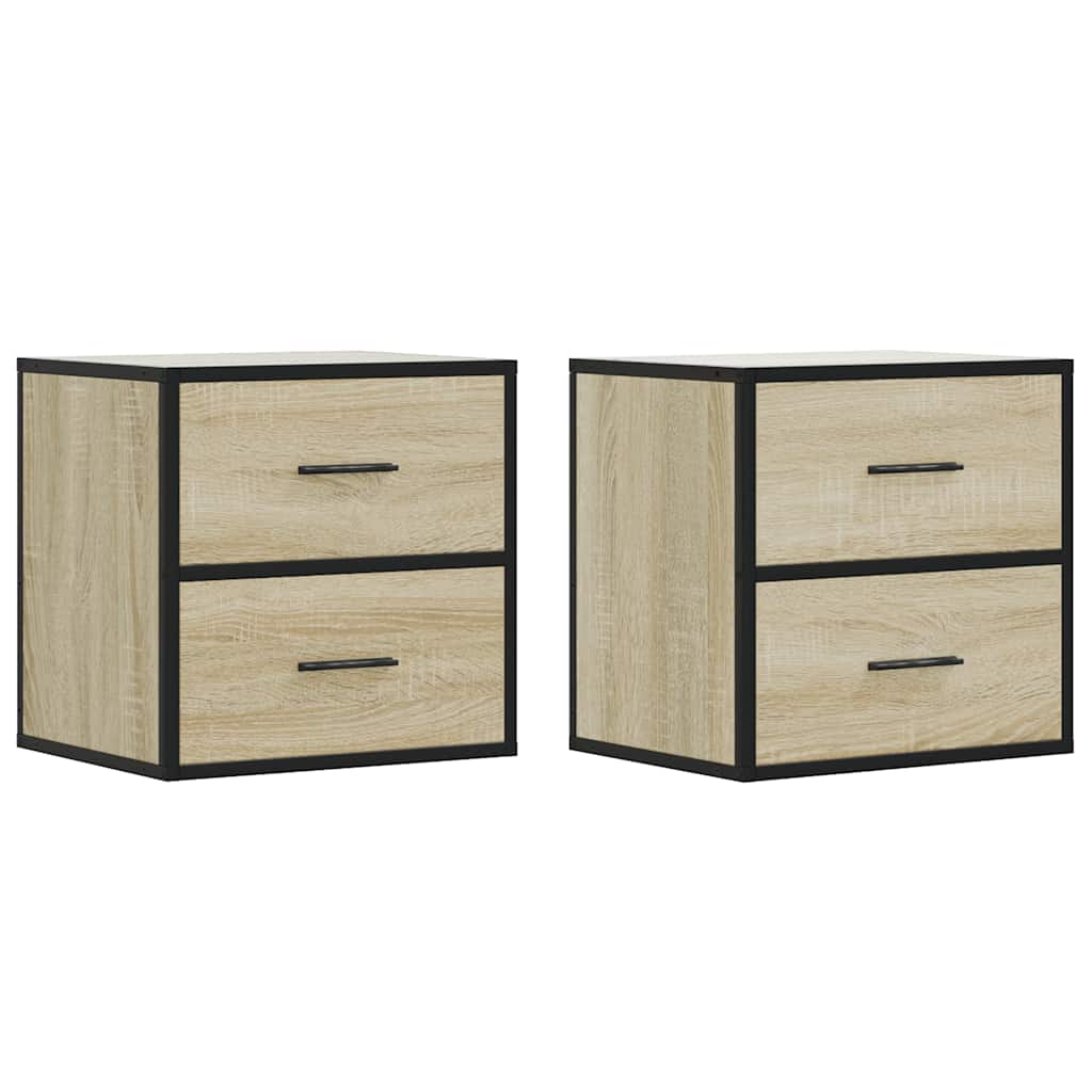 vidaXL Επίτοιχα κομοδίνα 2 τεμάχια Sonoma Oak 40x31x39,5 cm