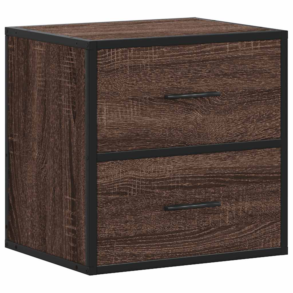 vidaXL Κομοδίνο επίτοιχο ντουλάπι καφέ δρυς 40x31x39,5 cm