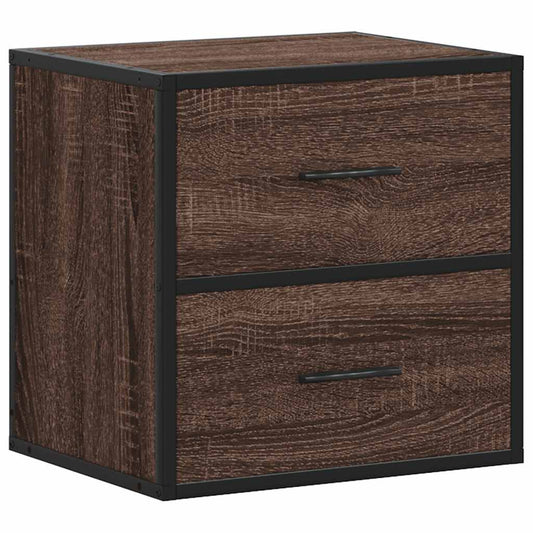 vidaXL Κομοδίνο επίτοιχο ντουλάπι καφέ δρυς 40x31x39,5 cm