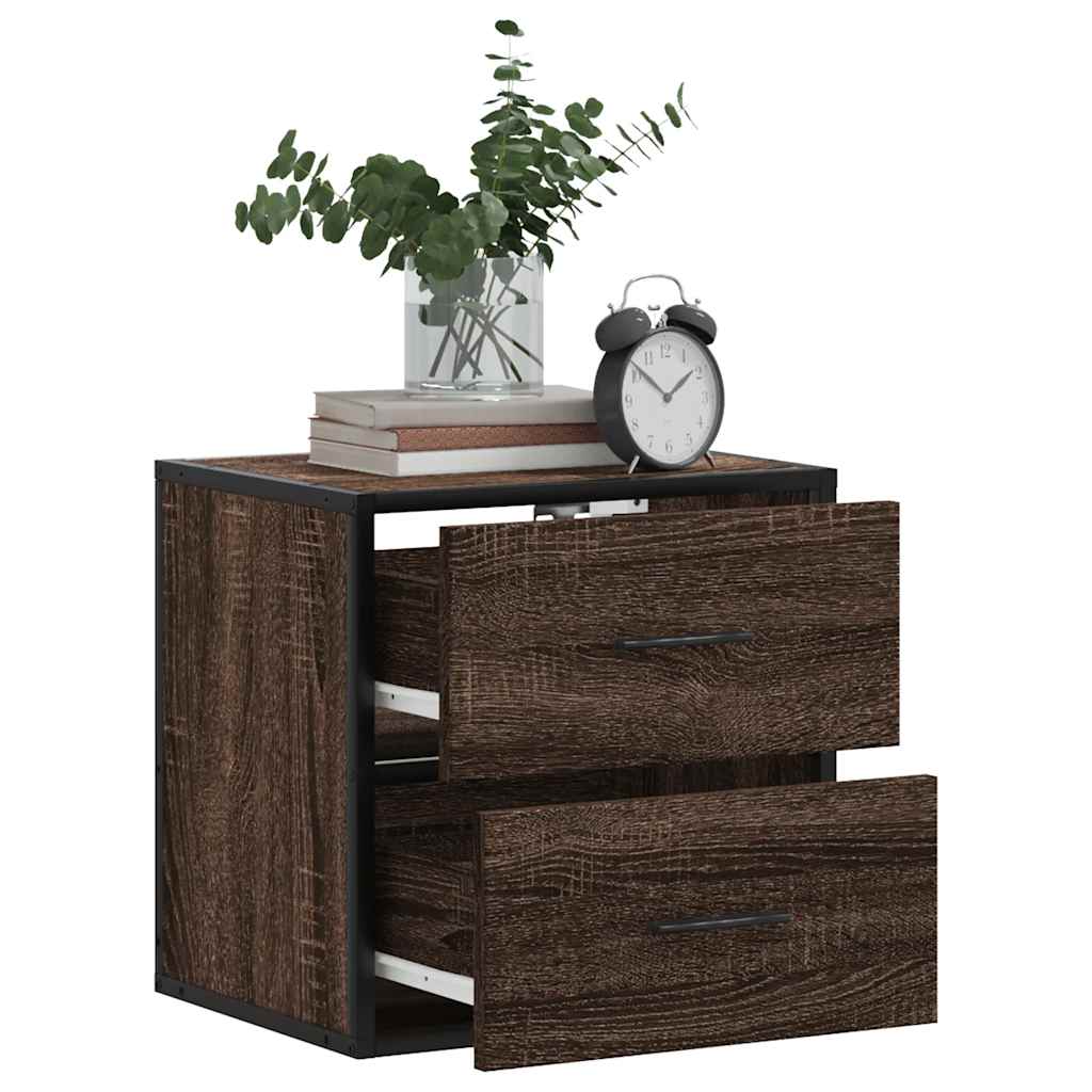 vidaXL Κομοδίνο επίτοιχο ντουλάπι καφέ δρυς 40x31x39,5 cm