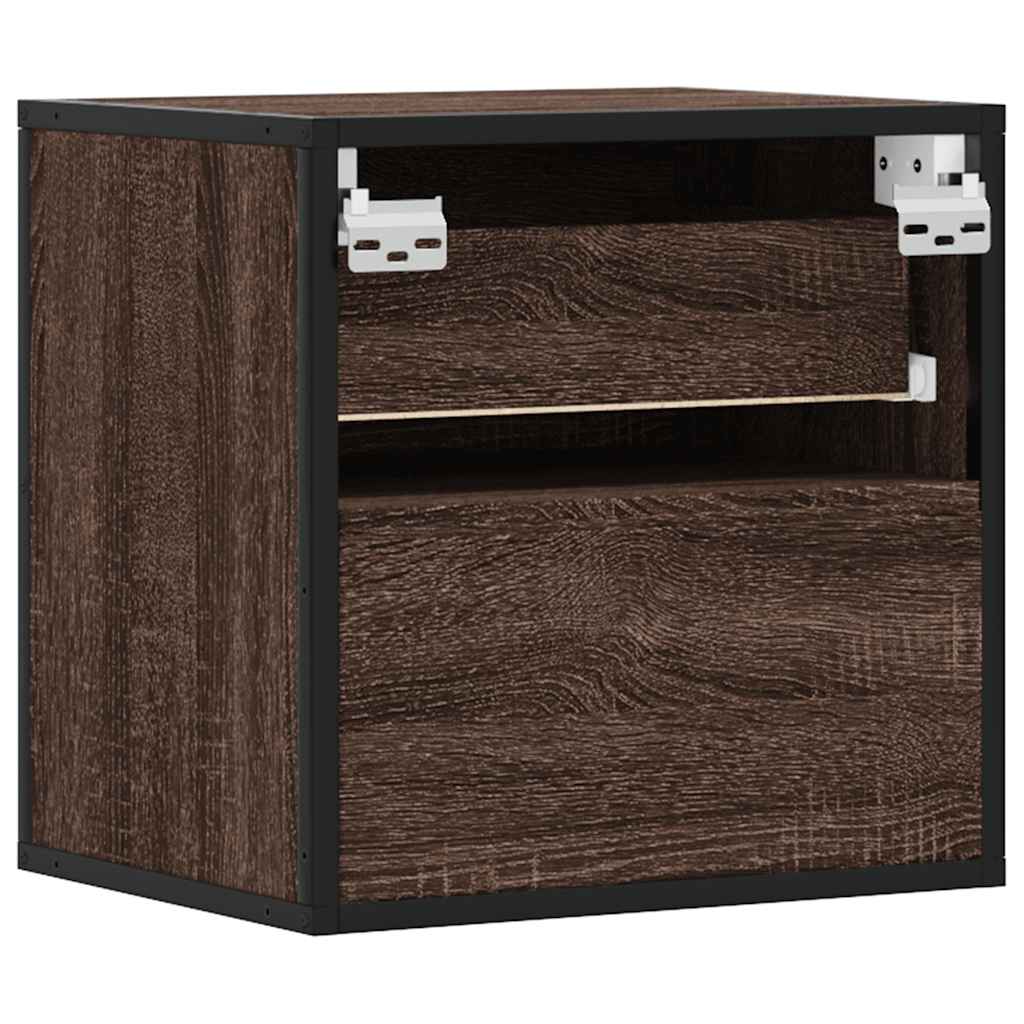 vidaXL Κομοδίνο επίτοιχο ντουλάπι καφέ δρυς 40x31x39,5 cm