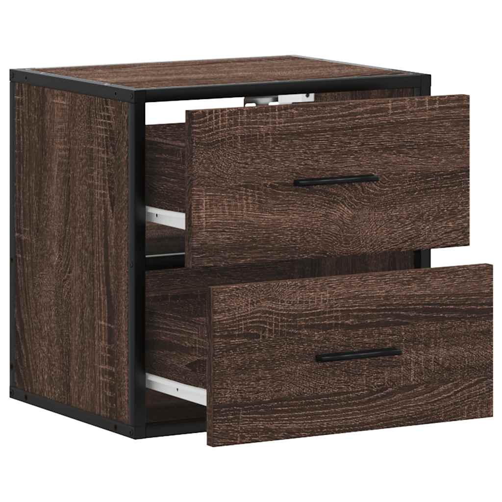 vidaXL Κομοδίνο επίτοιχο ντουλάπι καφέ δρυς 40x31x39,5 cm