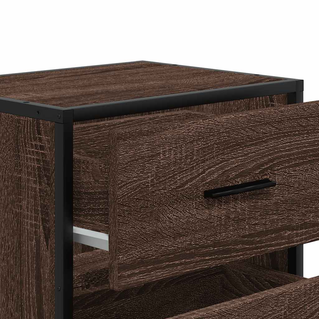 vidaXL Κομοδίνο επίτοιχο ντουλάπι καφέ δρυς 40x31x39,5 cm