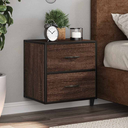 vidaXL Κομοδίνο επίτοιχο ντουλάπι καφέ δρυς 40x31x39,5 cm