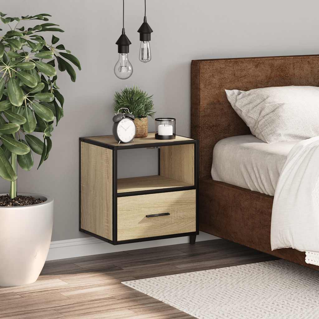 vidaXL Επίτοιχο κομοδίνο Sonoma Oak 40x31x39,5 cm