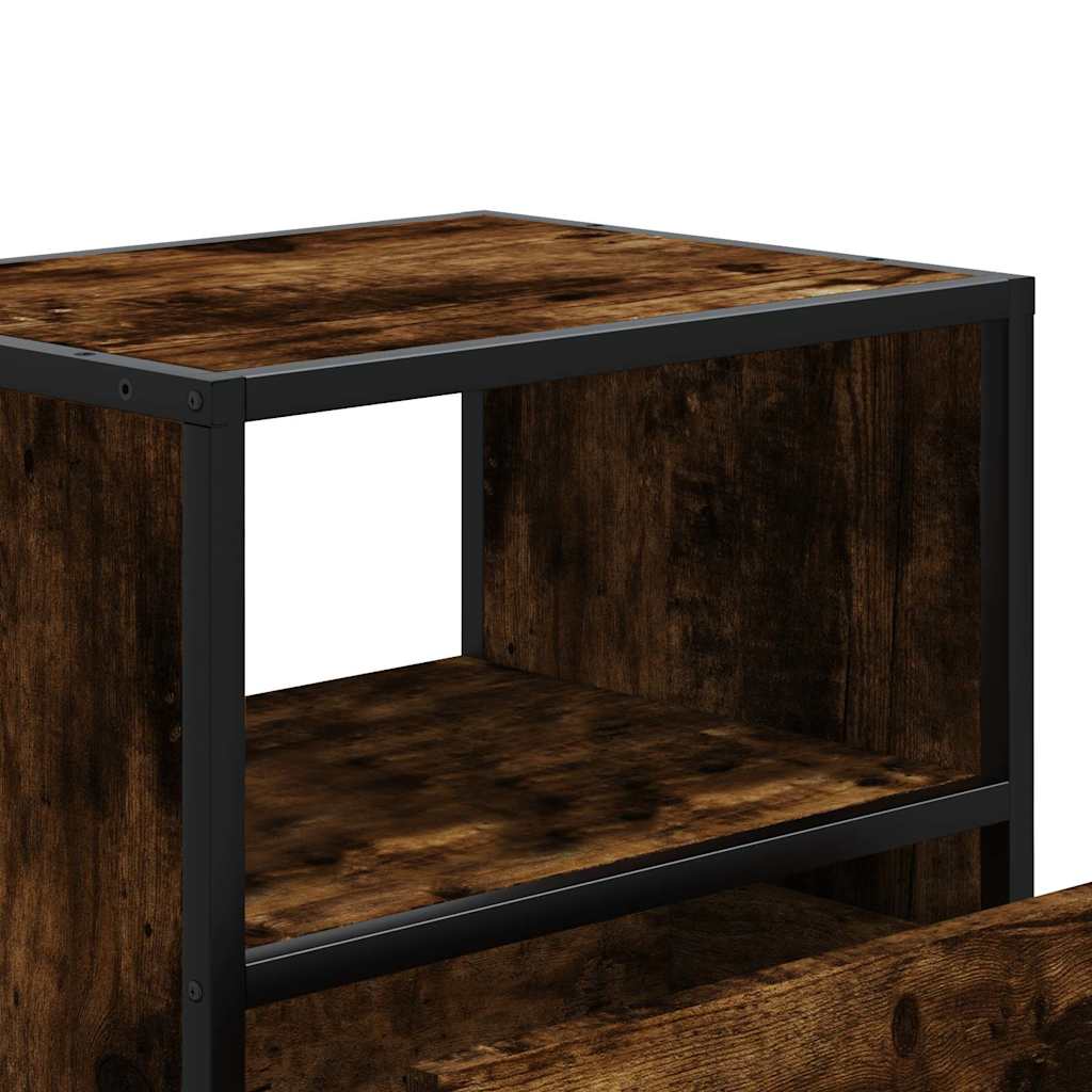 vidaXL Επίτοιχα κομοδίνα 2 τεμάχια καπνιστή δρυς 40x31x39,5 cm