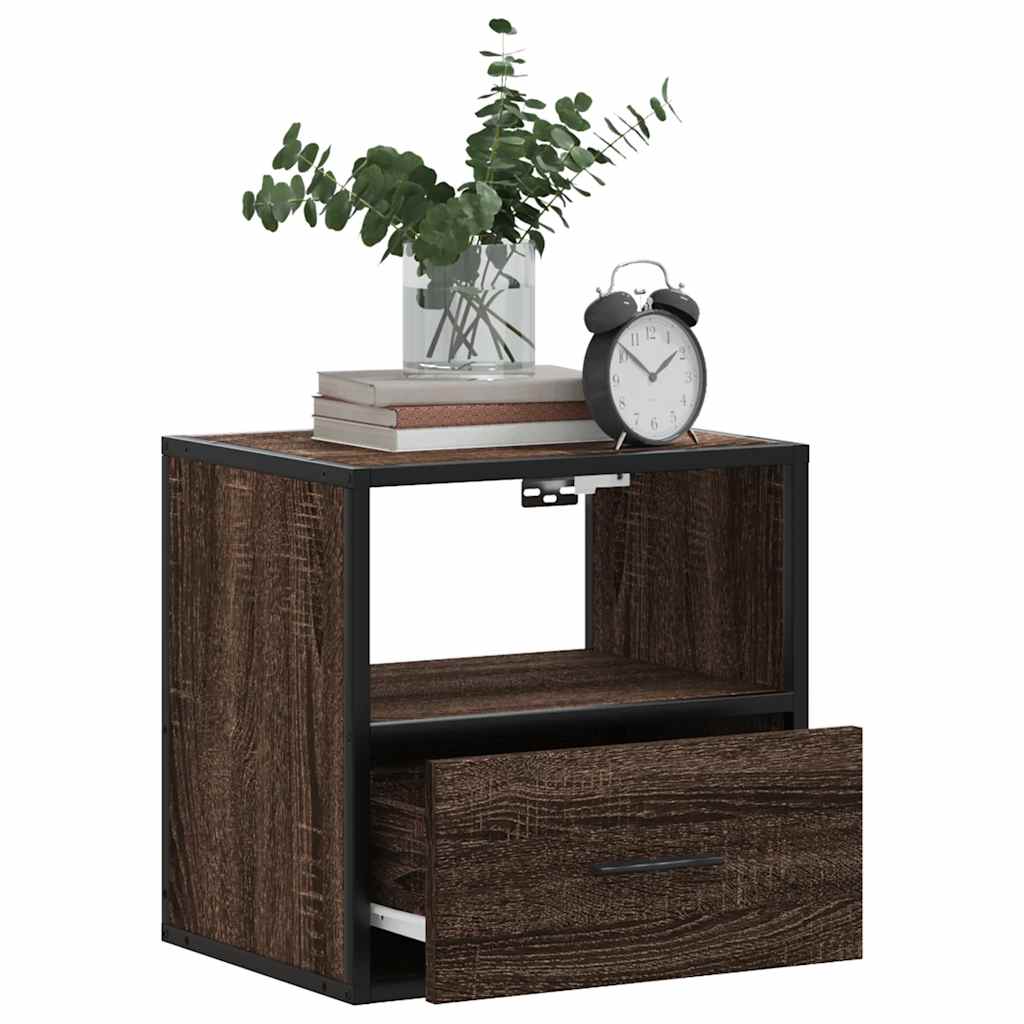 vidaXL Επίτοιχα κομοδίνα 2 τεμάχια καφέ δρυς 40x31x39,5 cm