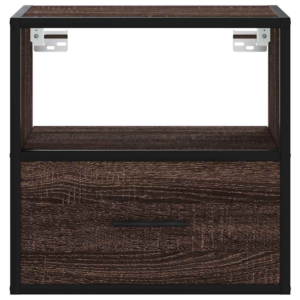 vidaXL Επίτοιχα κομοδίνα 2 τεμάχια καφέ δρυς 40x31x39,5 cm