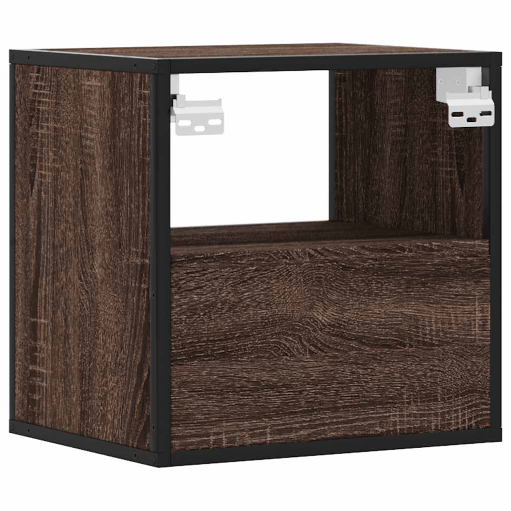 vidaXL Επίτοιχα κομοδίνα 2 τεμάχια καφέ δρυς 40x31x39,5 cm