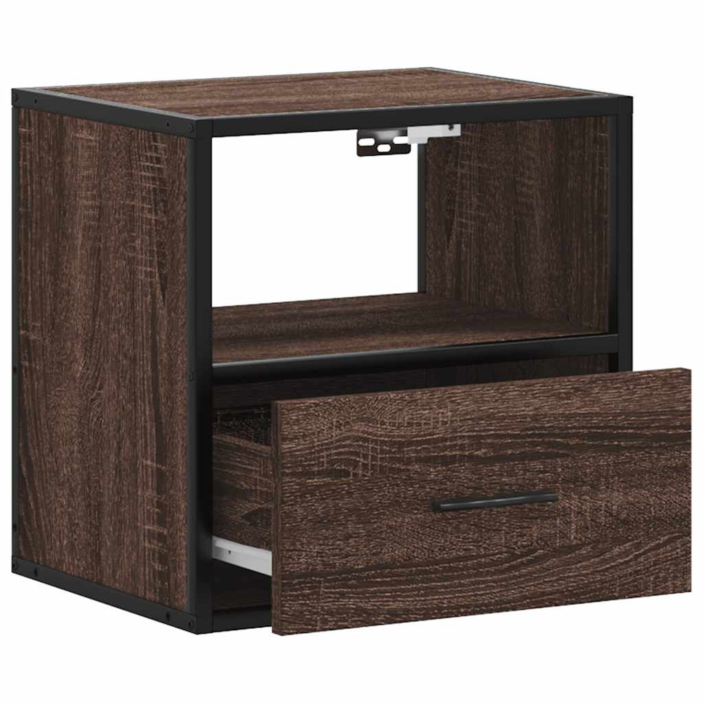 vidaXL Επίτοιχα κομοδίνα 2 τεμάχια καφέ δρυς 40x31x39,5 cm