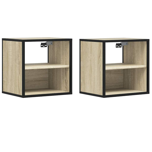 vidaXL Επίτοιχα κομοδίνα 2 τεμάχια Sonoma Oak 40x31x39,5 cm