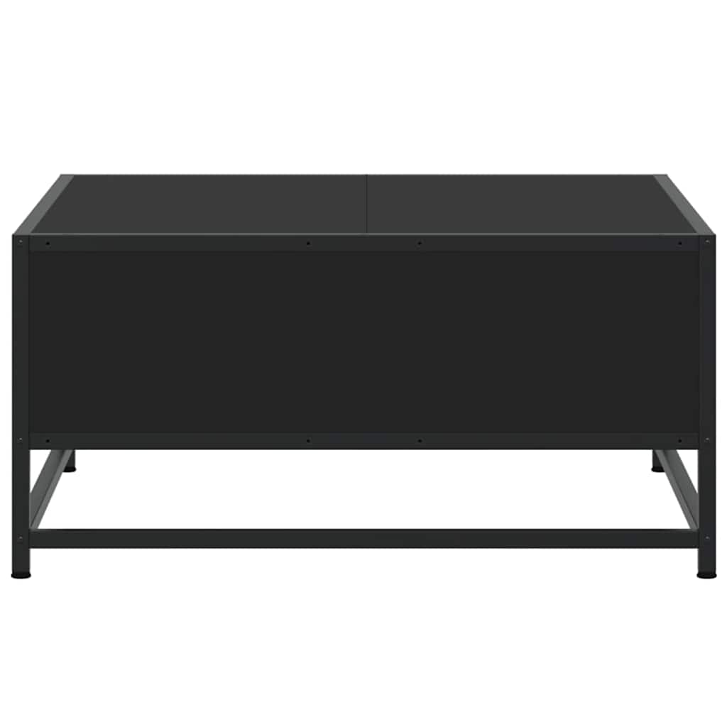 vidaXL Τραπεζάκι Σαλονιού Μαύρο 60,5x60,5x30 εκ. Επεξ. Ξύλο & Μέταλλο