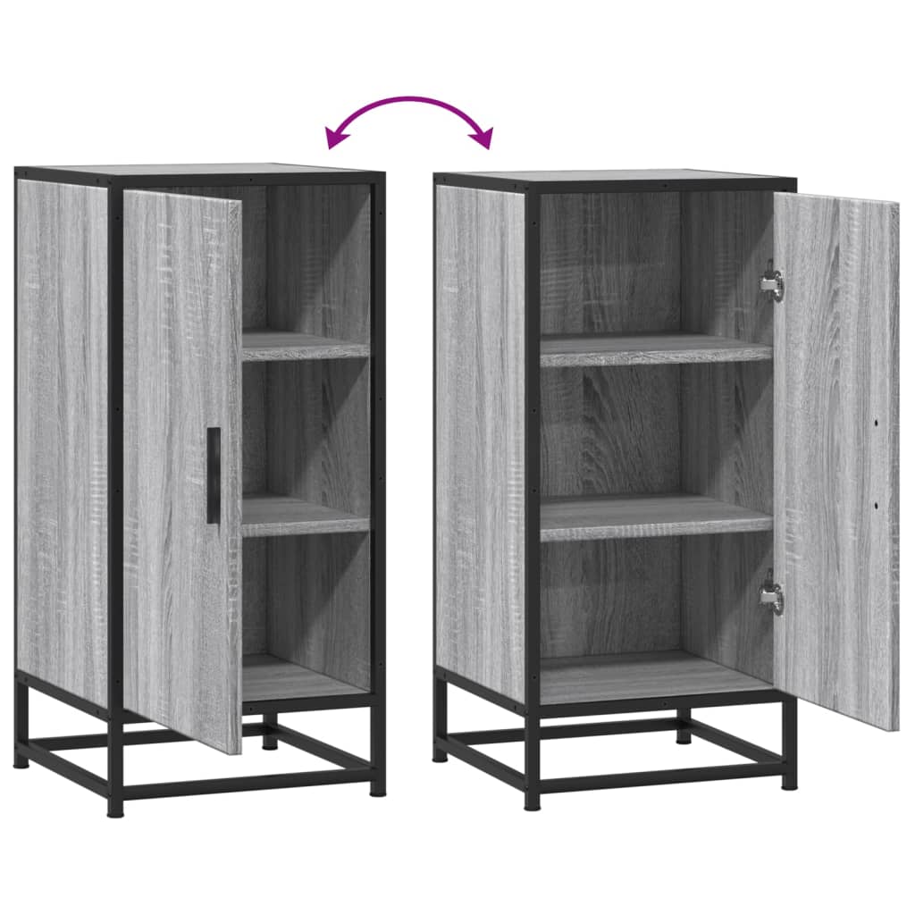 vidaXL Ραφιέρα Γκρι Sonoma 35,5x35x76 εκ. Επεξ. Ξύλο + Μέταλλο