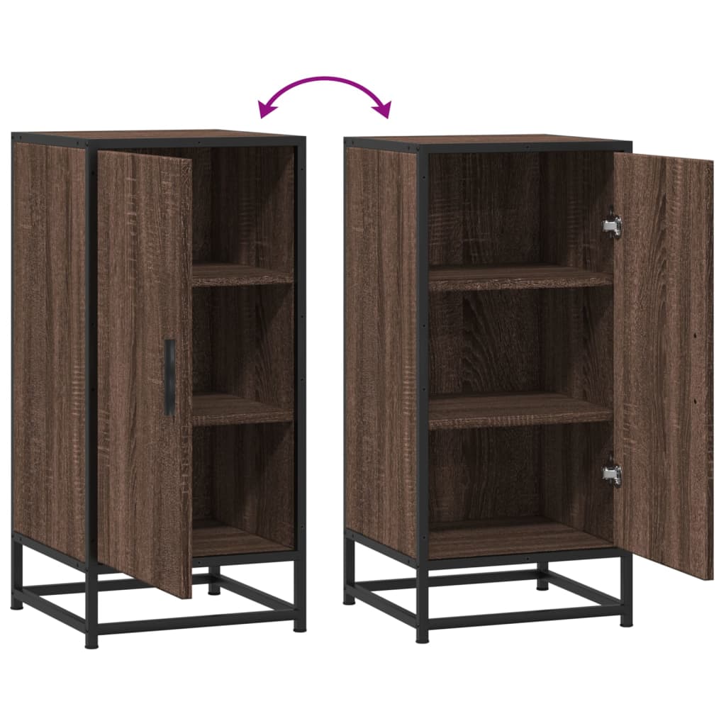 vidaXL Ραφιέρα Καφέ Δρυς 35,5x35x76 εκ. Επεξ. Ξύλο + Μέταλλο