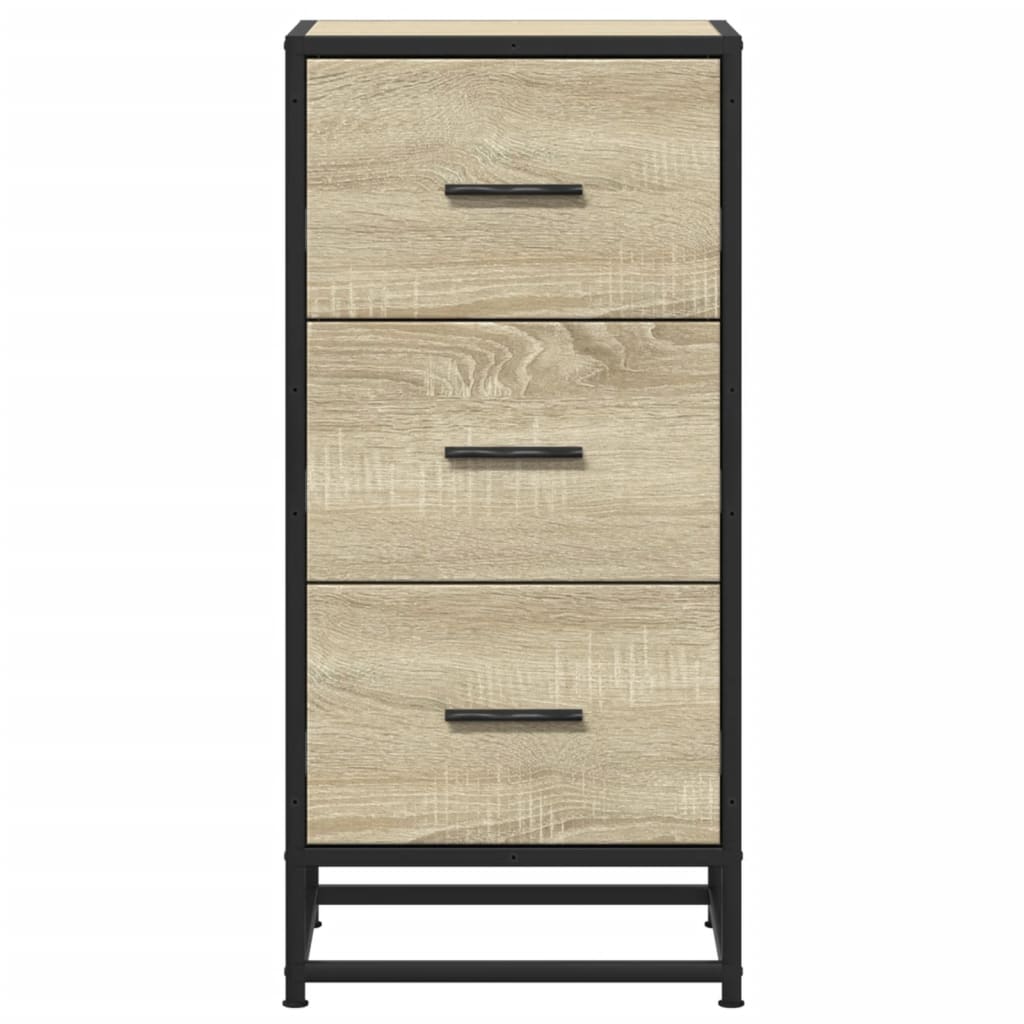 vidaXL Συρταριέρα Sonoma Δρυς 35,5x35x76 εκ. Επεξ. Ξύλο + Μέταλλο