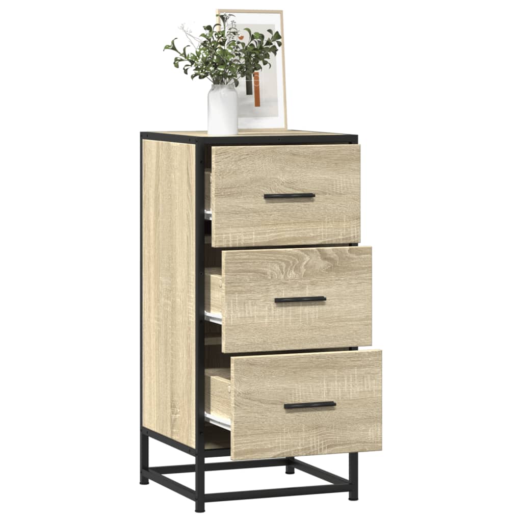 vidaXL Συρταριέρα Sonoma Δρυς 35,5x35x76 εκ. Επεξ. Ξύλο + Μέταλλο