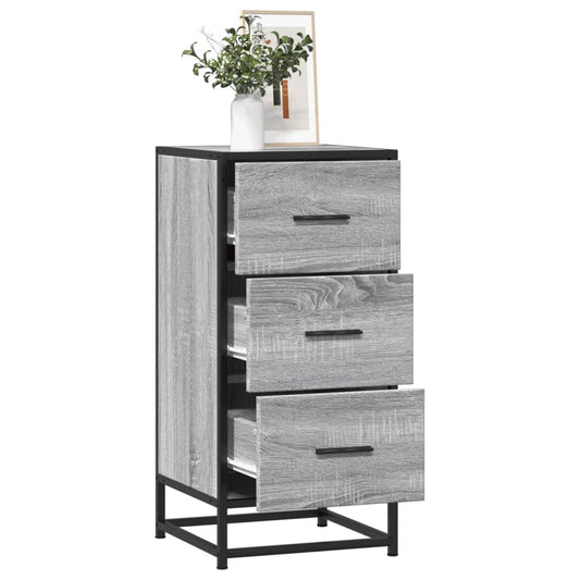 vidaXL Ραφιέρα Γκρι Sonoma 35,5x35x76 εκ. Επεξ. Ξύλο + Μέταλλο